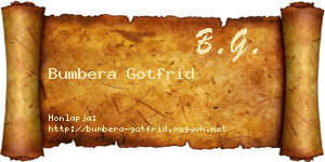 Bumbera Gotfrid névjegykártya